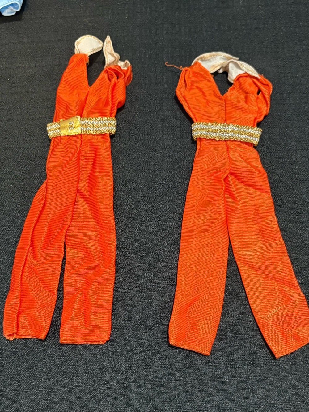 Barbie Vtg Best Buy 1978 Orange Disco Jumpsuit w/Gold Belt # 2553 Set Of 2